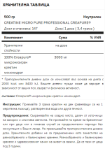 Tsunami Nutrition - Creatine Micro Pure Professional Creapure® - 500 грама / 166 дози - Image 2